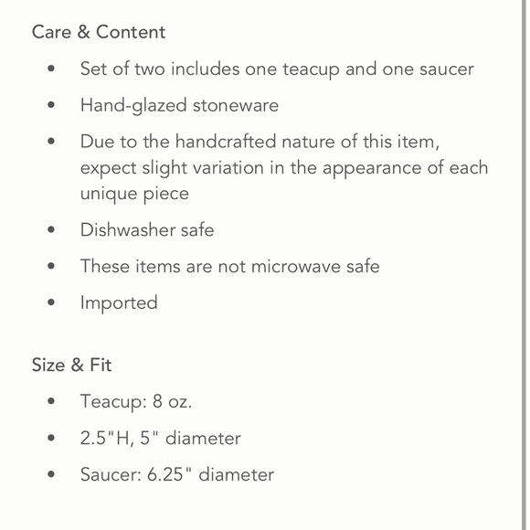 White Lily Pad Tea Cup and Saucer - Picture 5 of 16